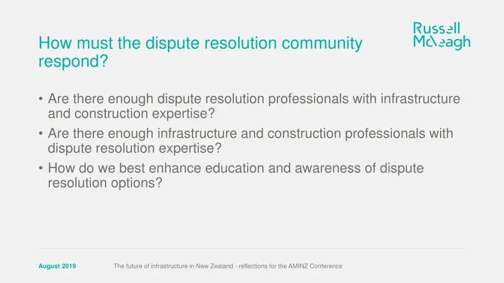 how must the dispute resolution community respond 1