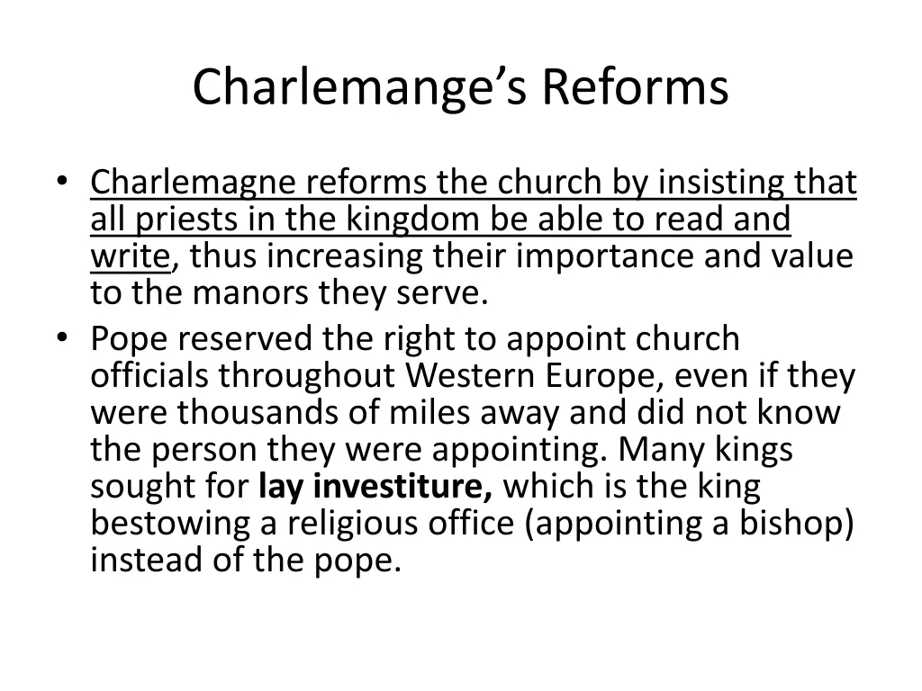 charlemange s reforms