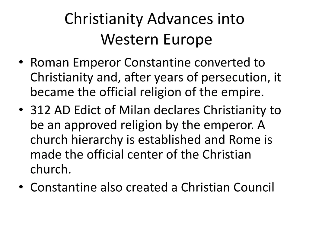 christianity advances into western europe roman