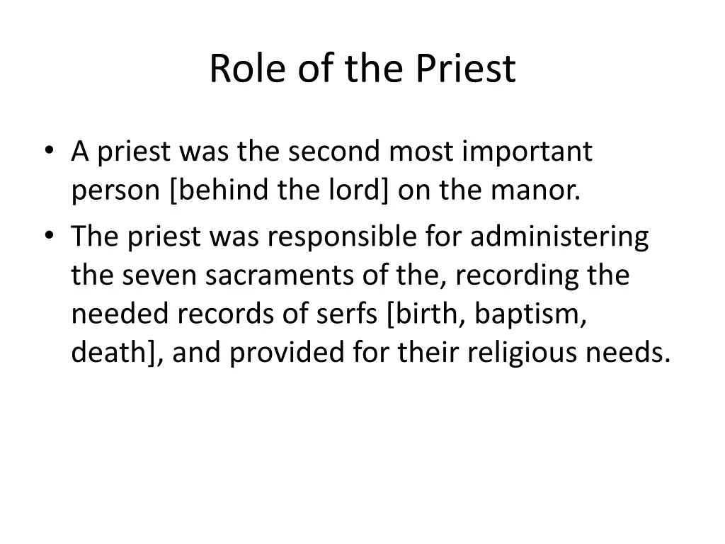 role of the priest