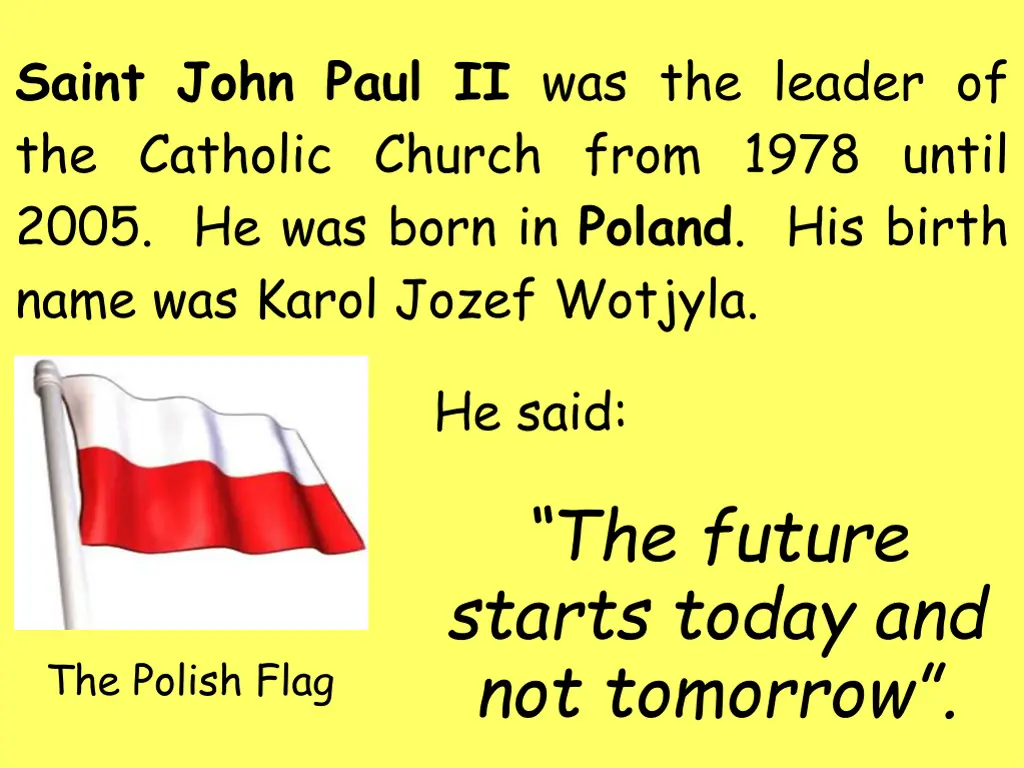 saint john paul ii was the leader of the catholic