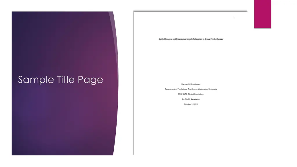 sample title page