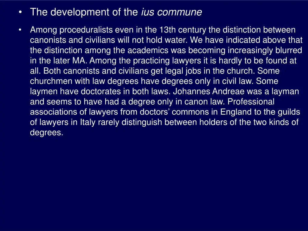the development of the ius commune