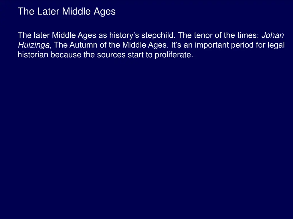 the later middle ages