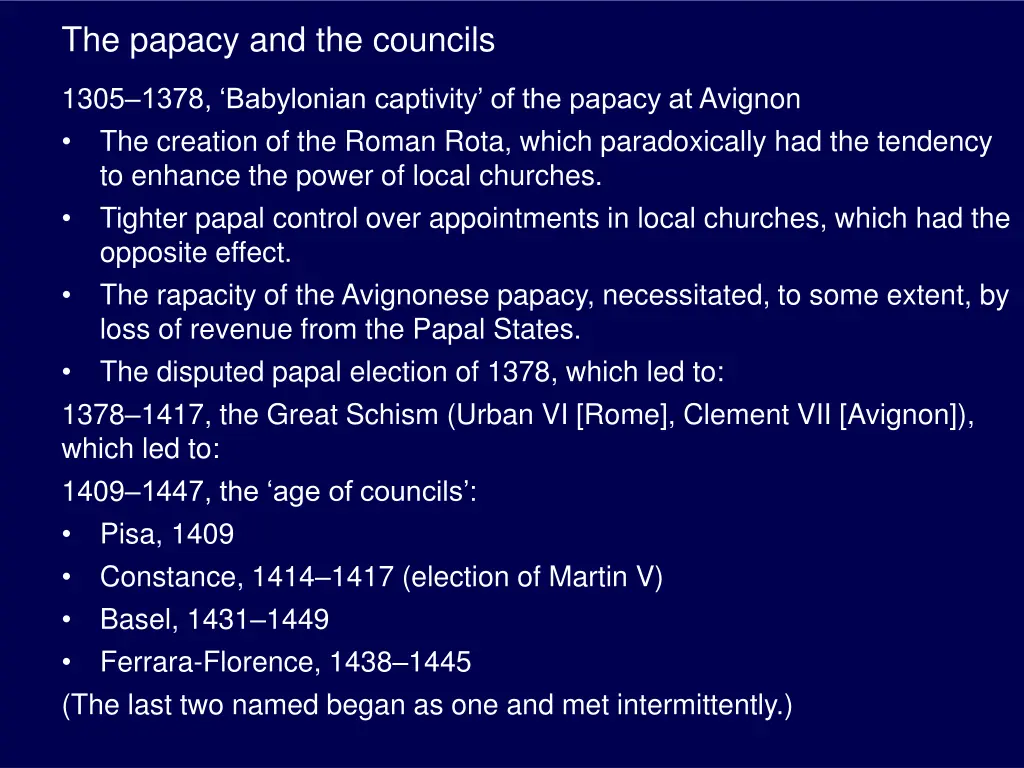 the papacy and the councils