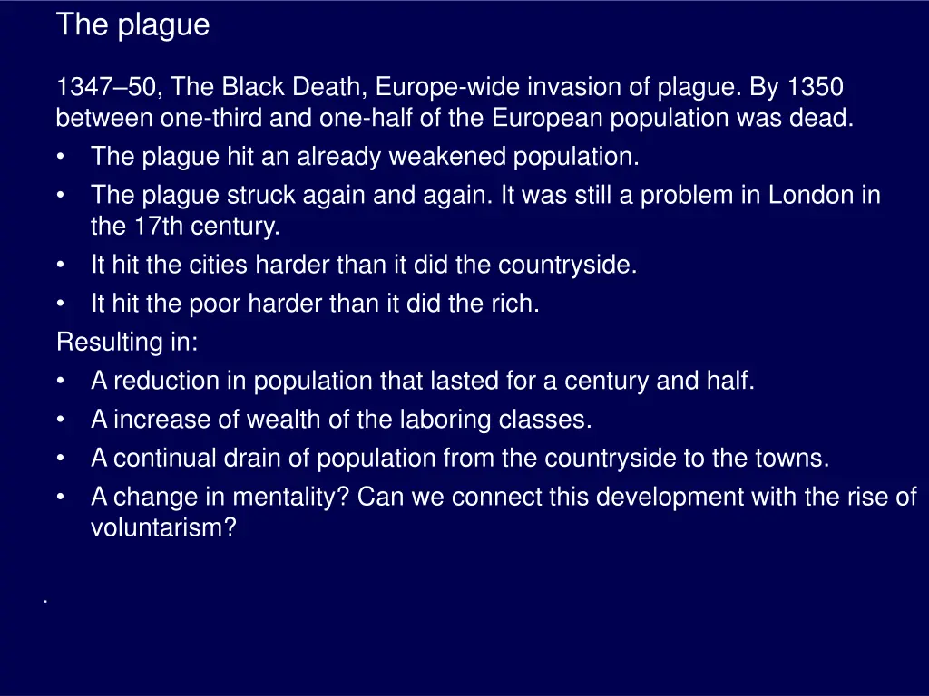 the plague