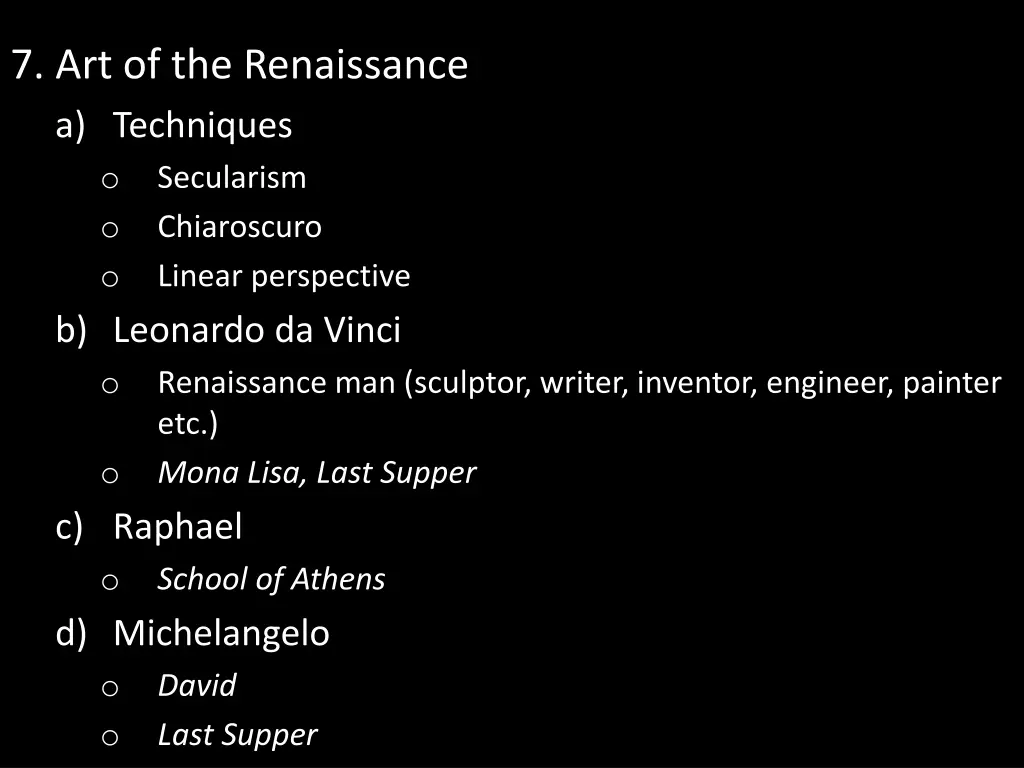 7 art of the renaissance a techniques