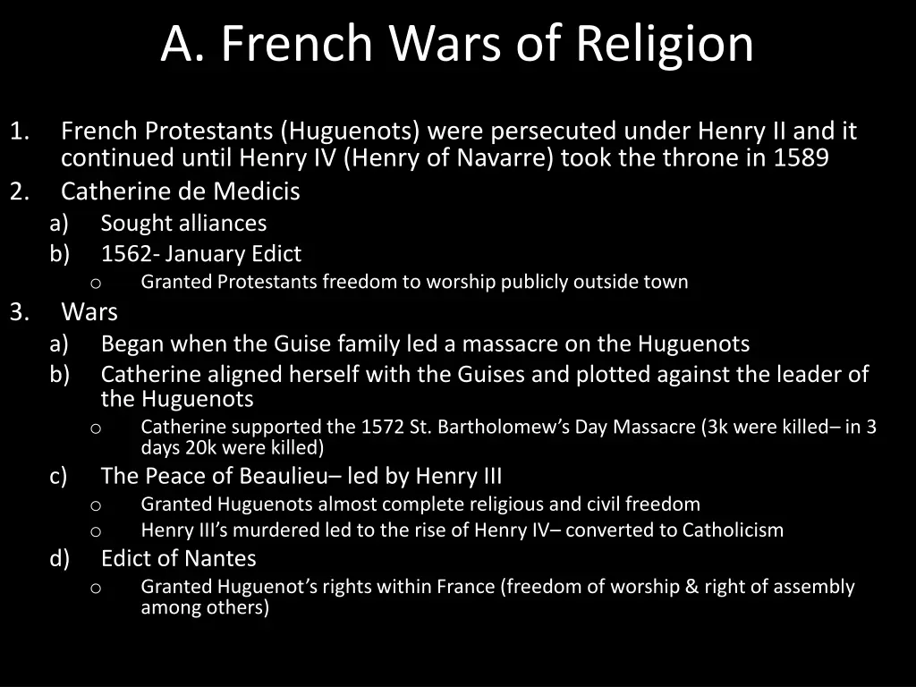 a french wars of religion