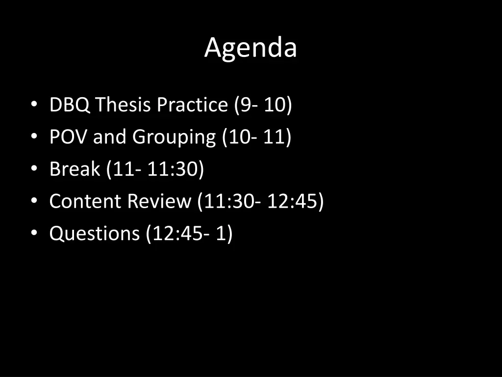 agenda