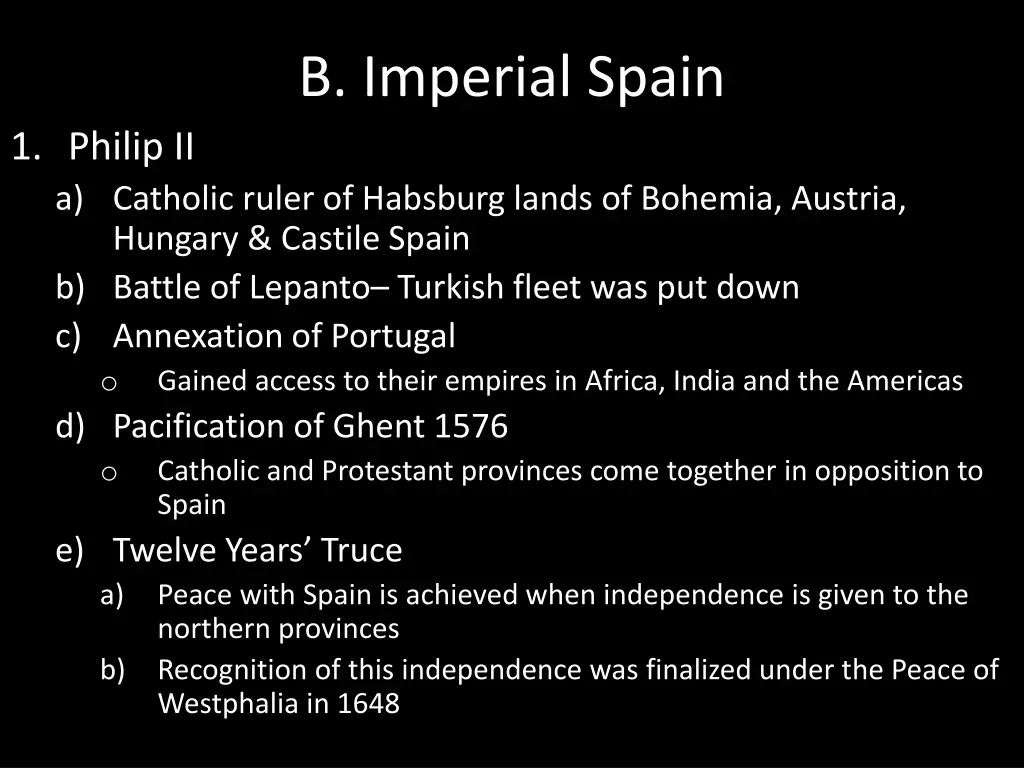 b imperial spain