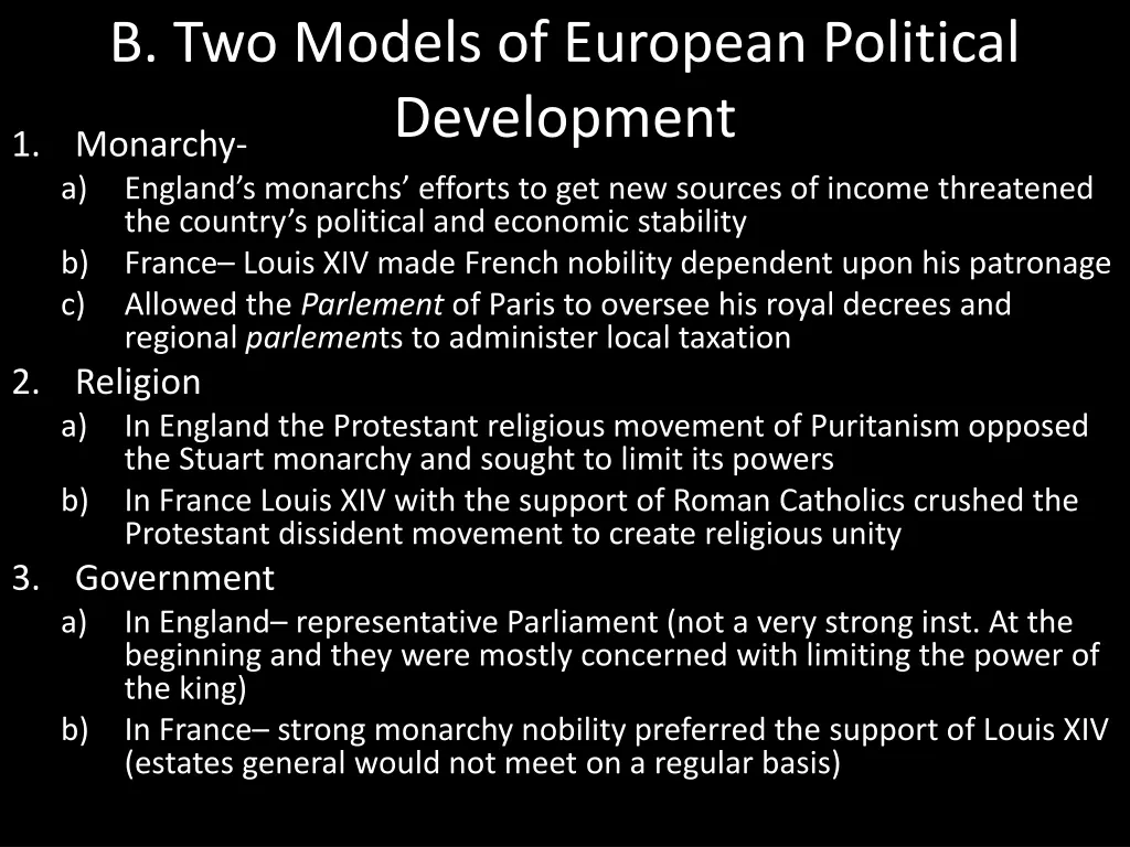 b two models of european political development
