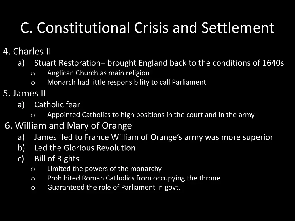 c constitutional crisis and settlement 1