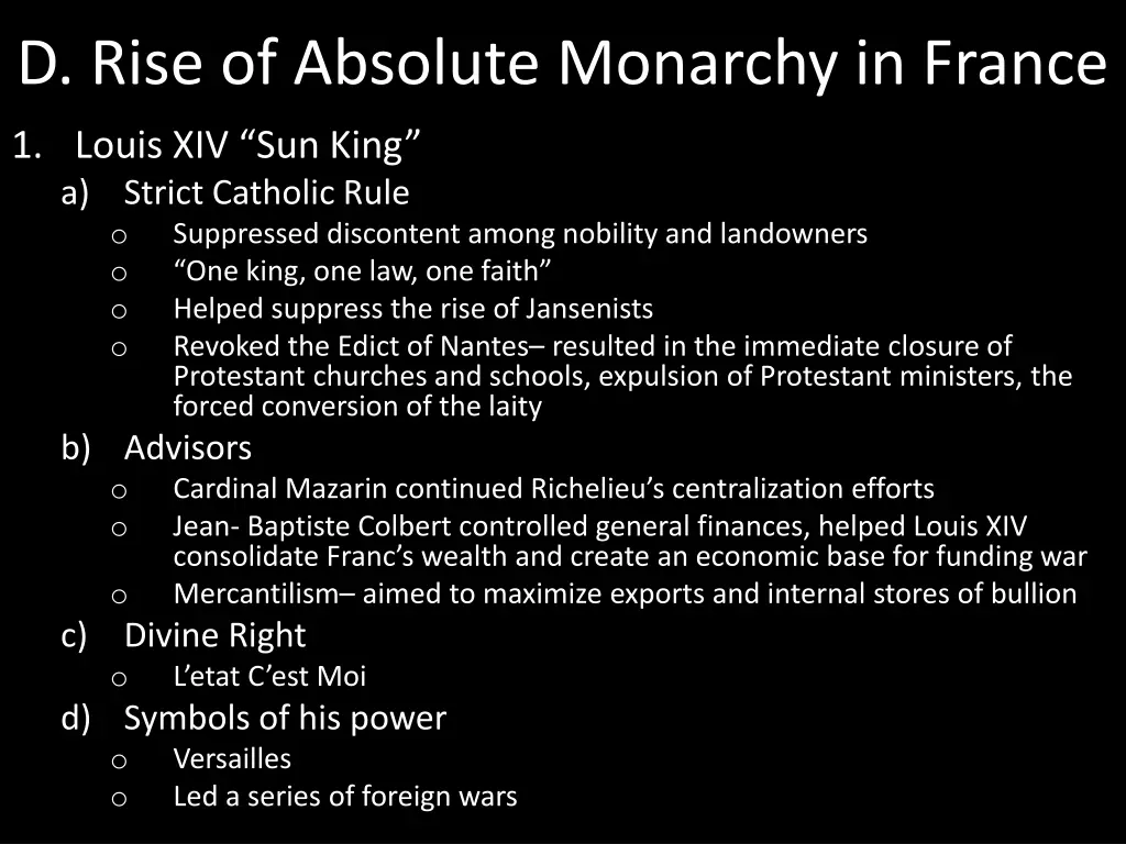 d rise of absolute monarchy in france