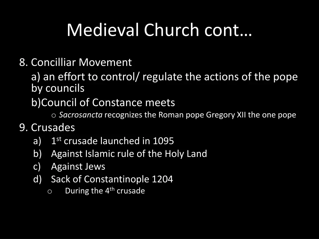 medieval church cont
