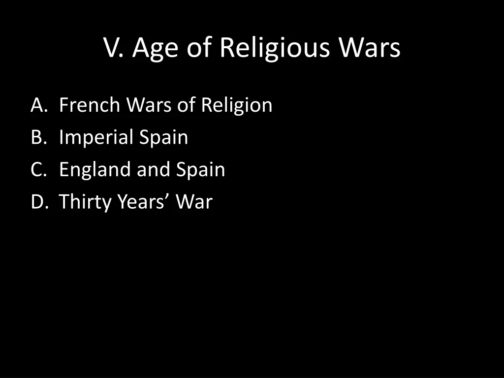 v age of religious wars