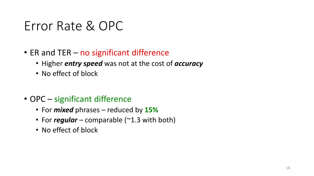 error rate opc