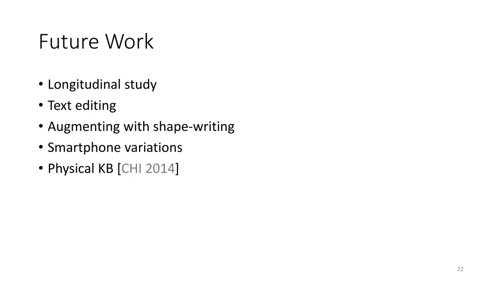 future work