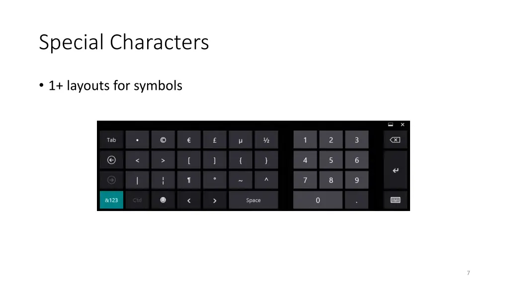 special characters