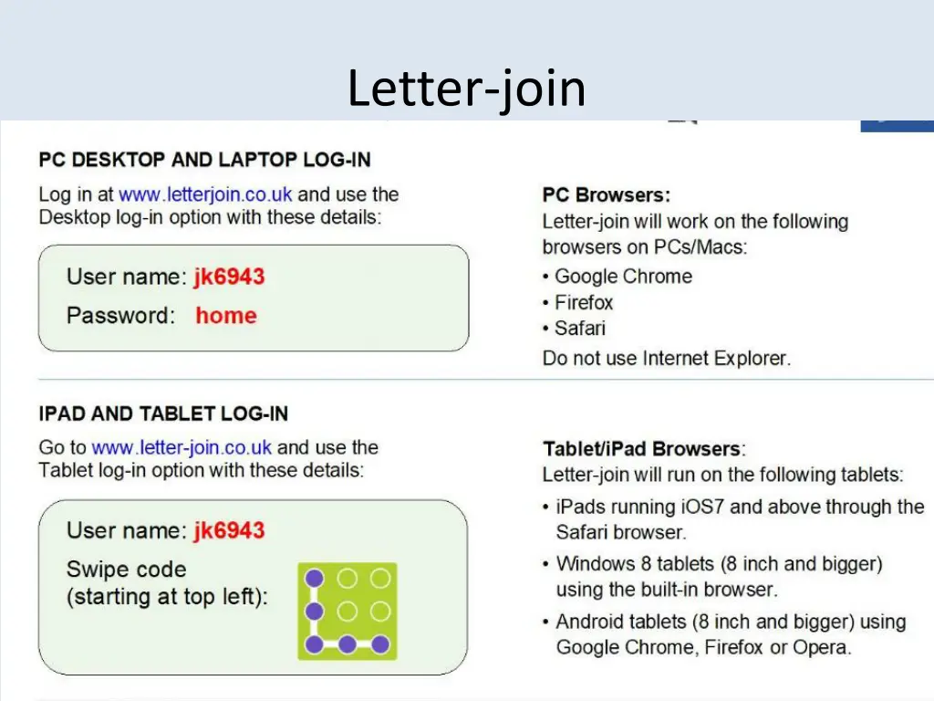 letter join