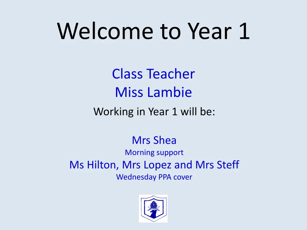 welcome to year 1
