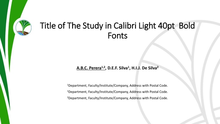 title of the study in calibri light 40pt bold