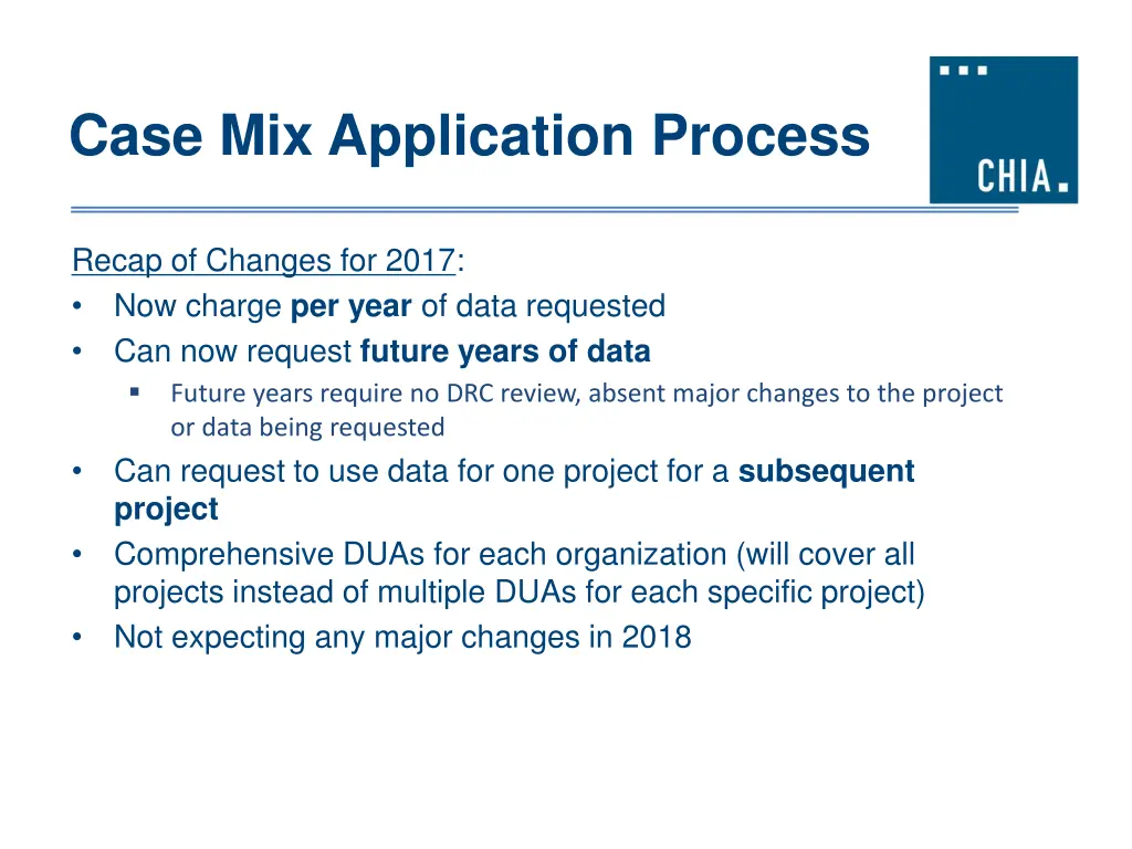 case mix application process