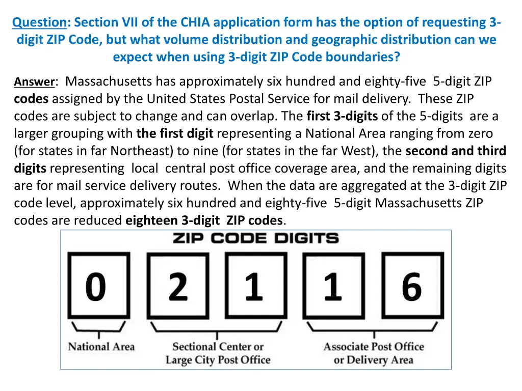 question section vii of the chia application form