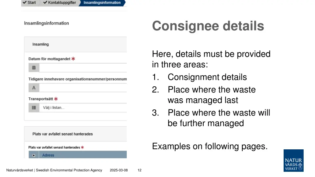 consignee details