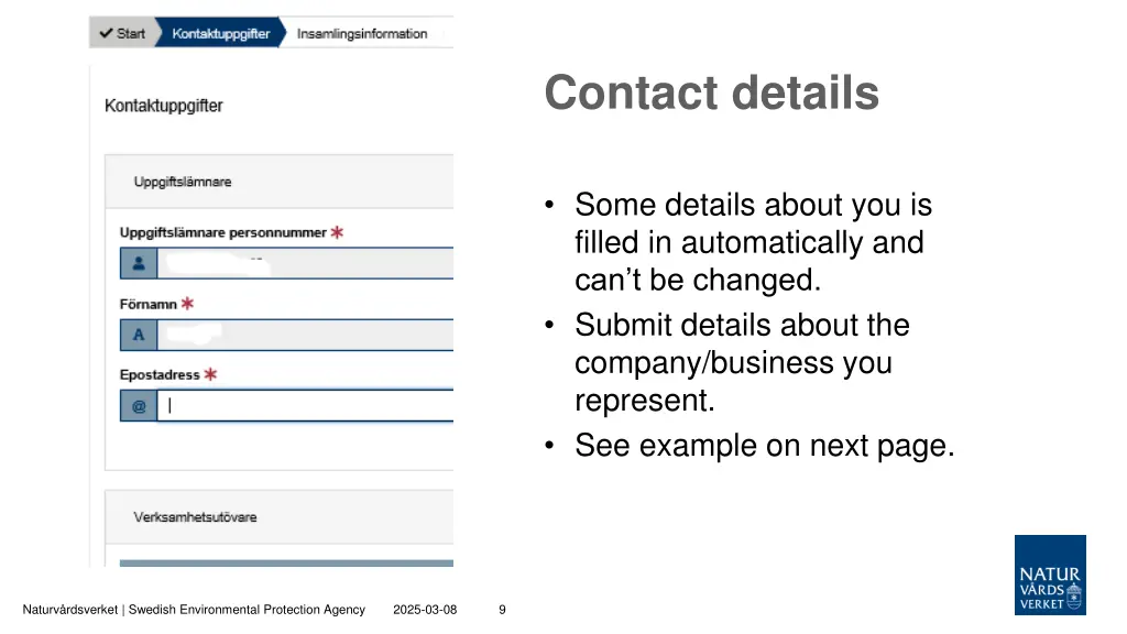contact details