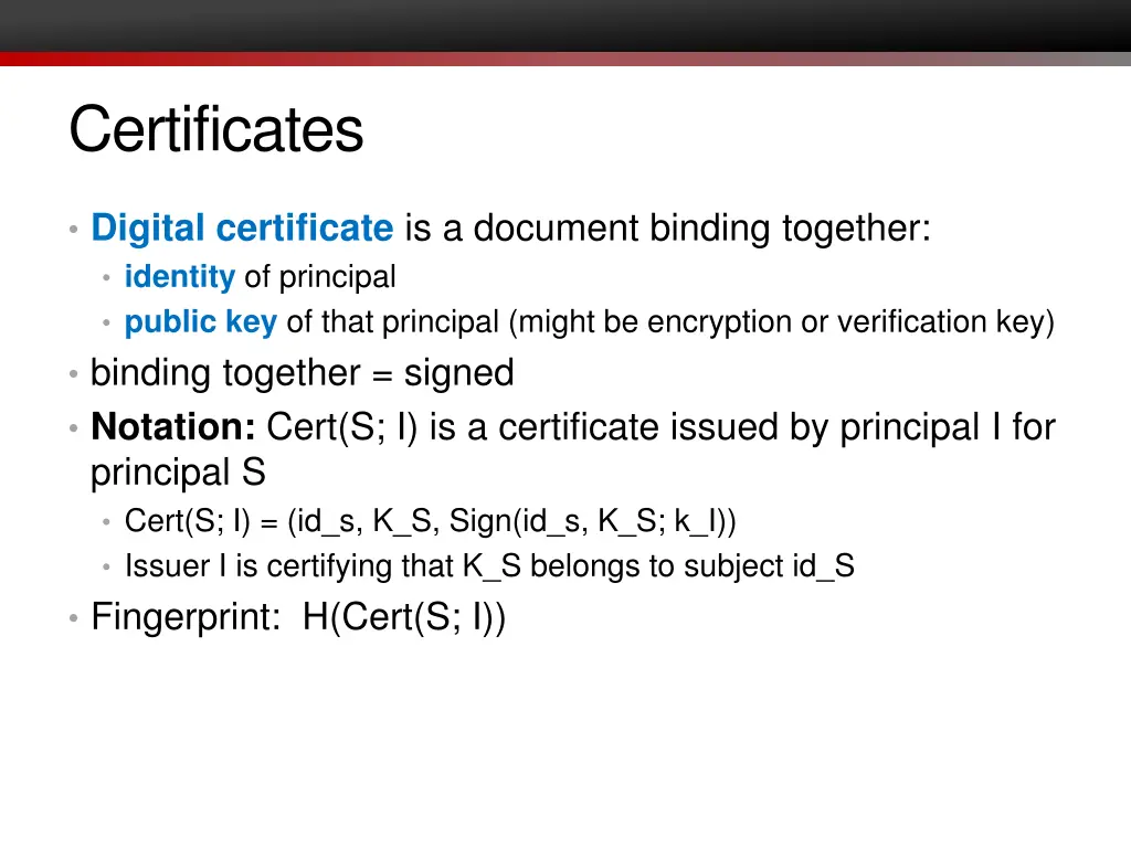 certificates