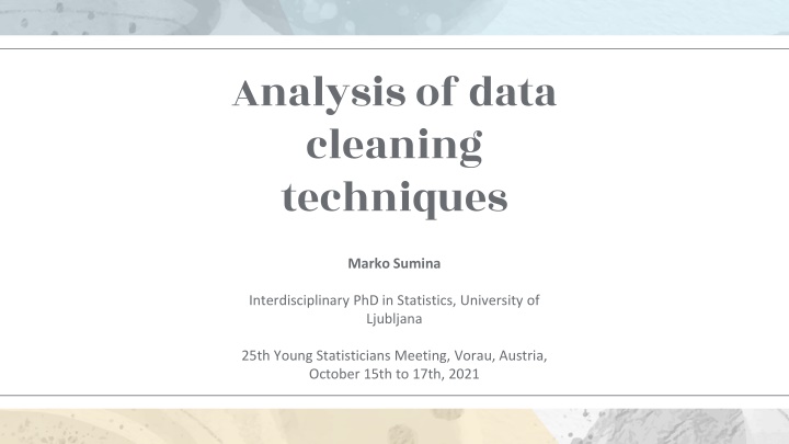 analysis of data cleaning techniques