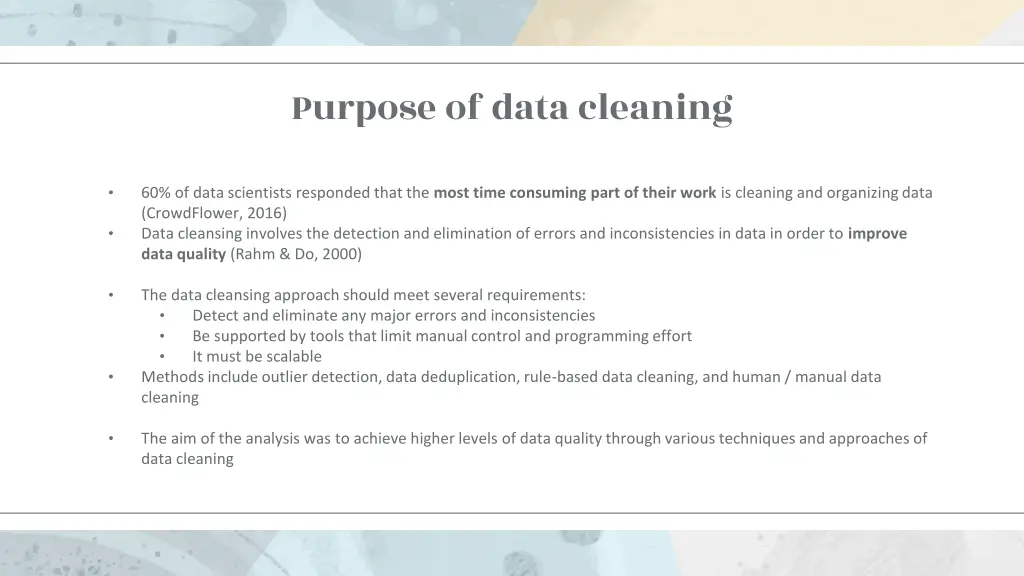 purpose of data cleaning