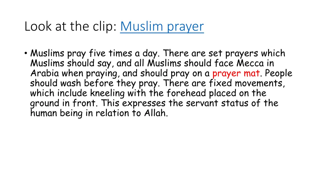 look at the clip muslim prayer