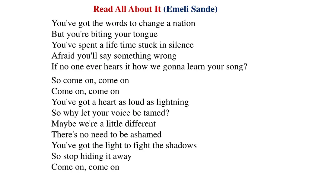 read all about it emeli sande