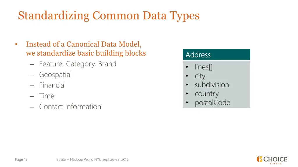 standardizing common data types
