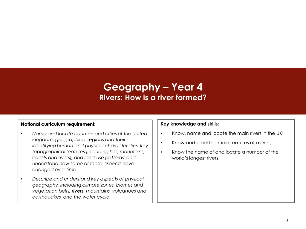 geography year 4 rivers how is a river formed