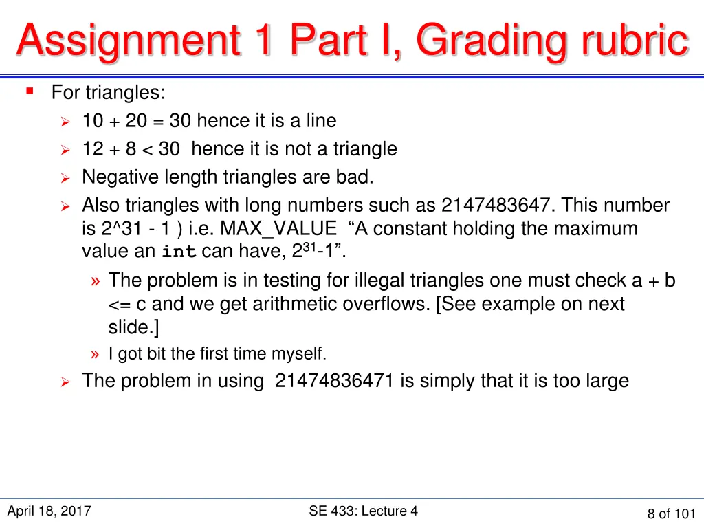 assignment 1 part i grading rubric 1
