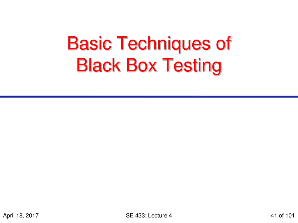 basic techniques of black box testing