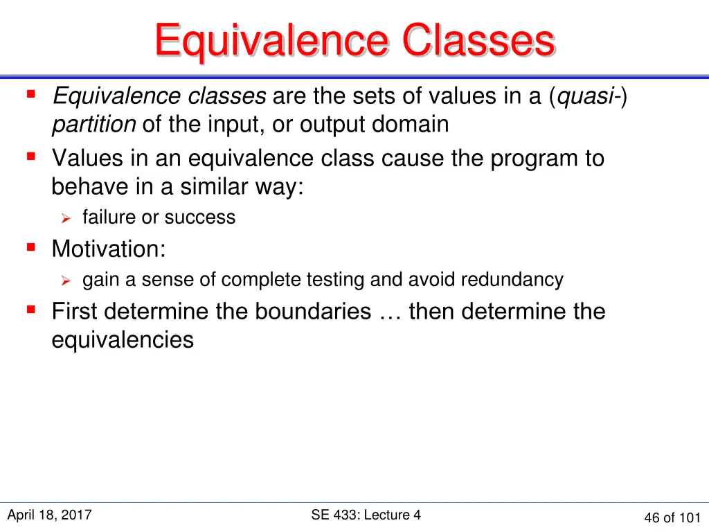 equivalence classes