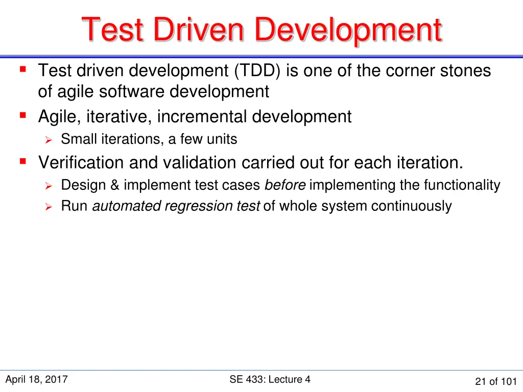 test driven development