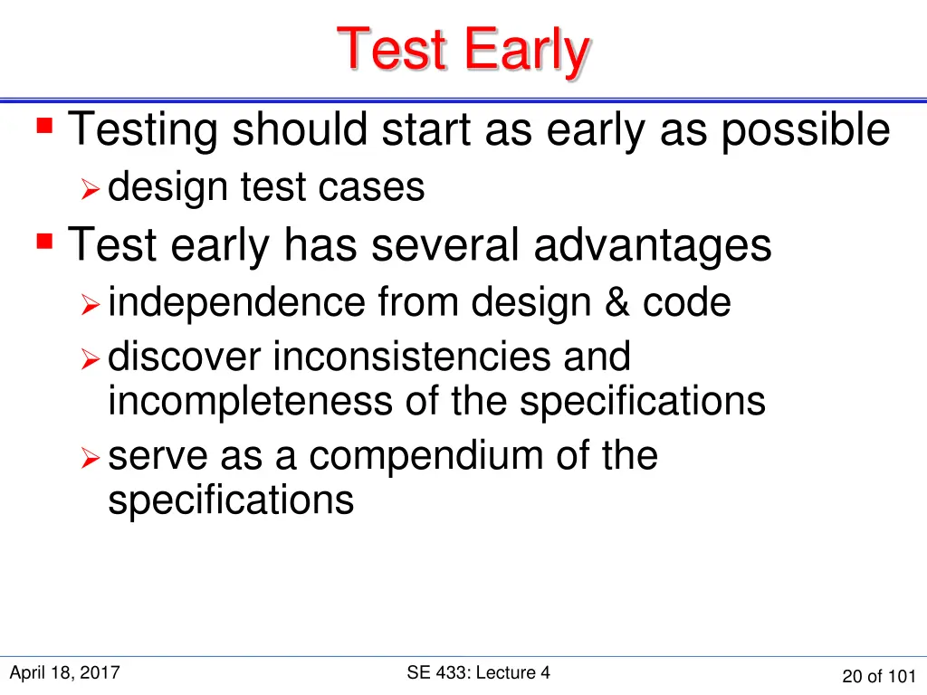 test early