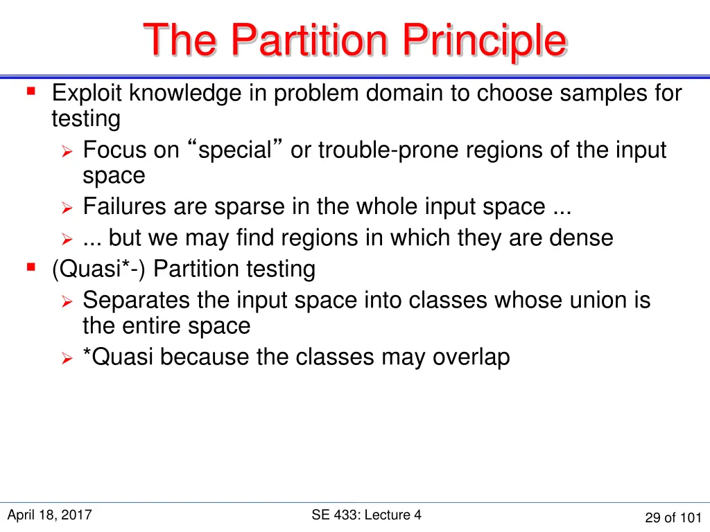 the partition principle exploit knowledge