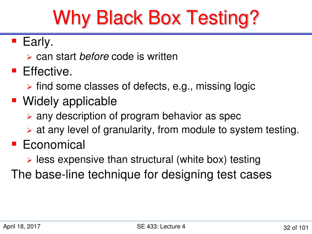 why black box testing early can start before code