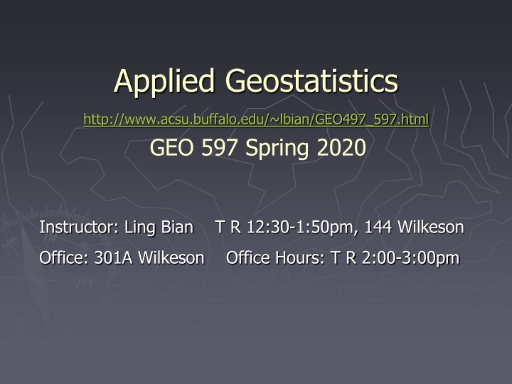 applied geostatistics