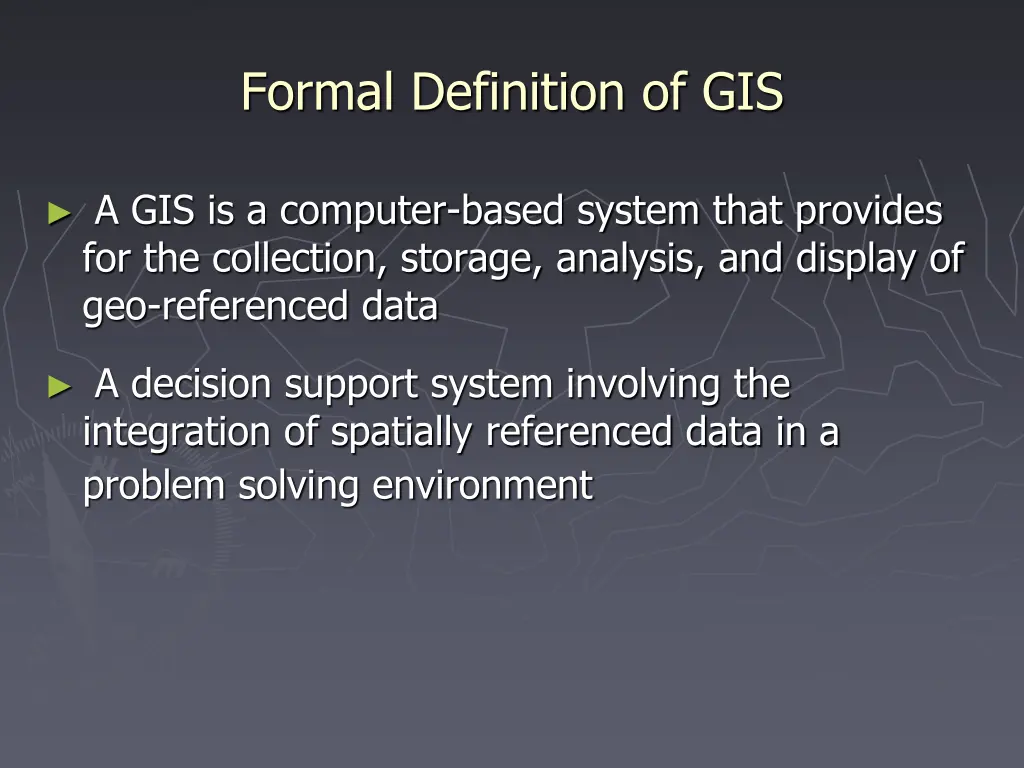 formal definition of gis