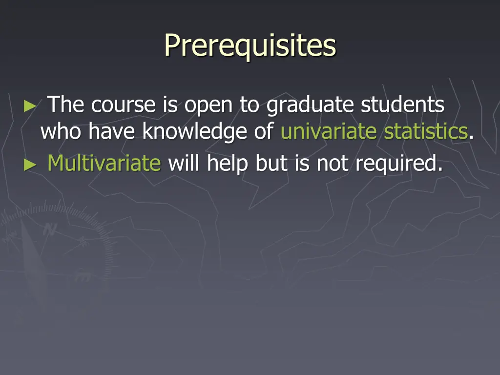 prerequisites
