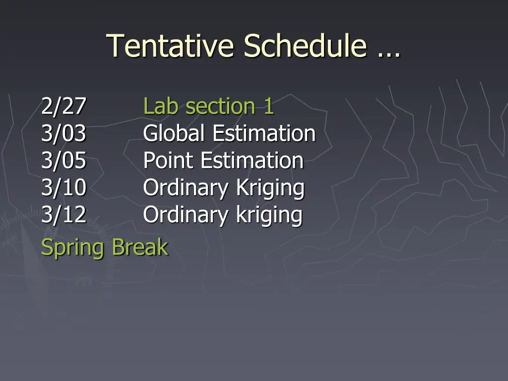 tentative schedule 1
