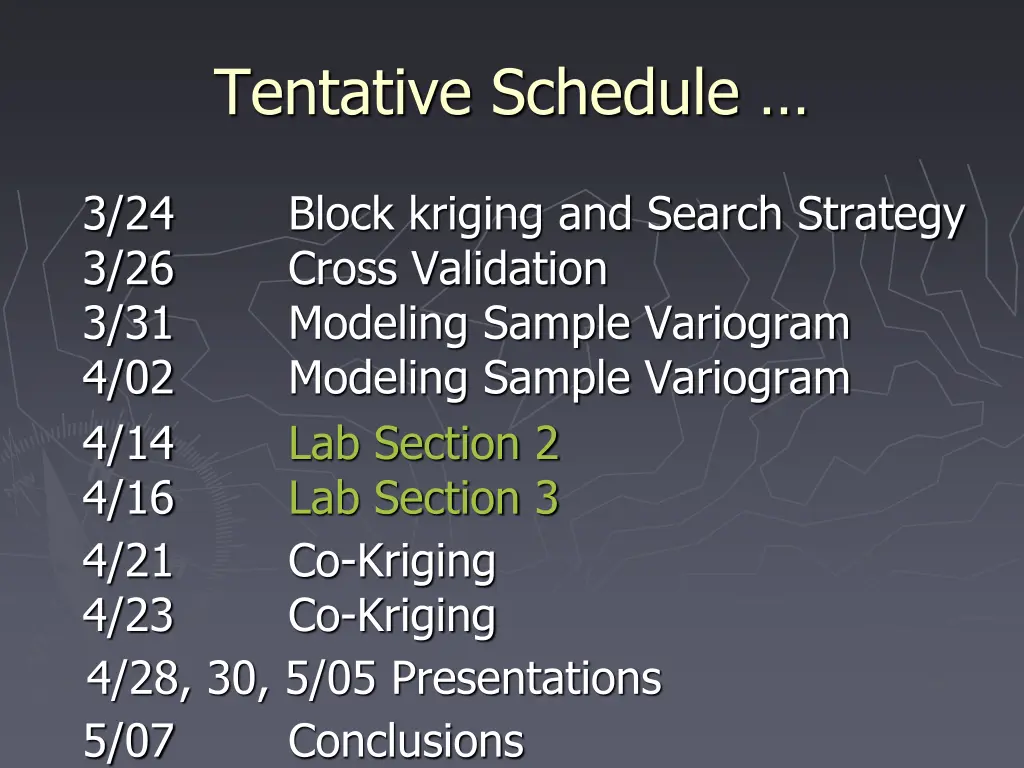 tentative schedule 2