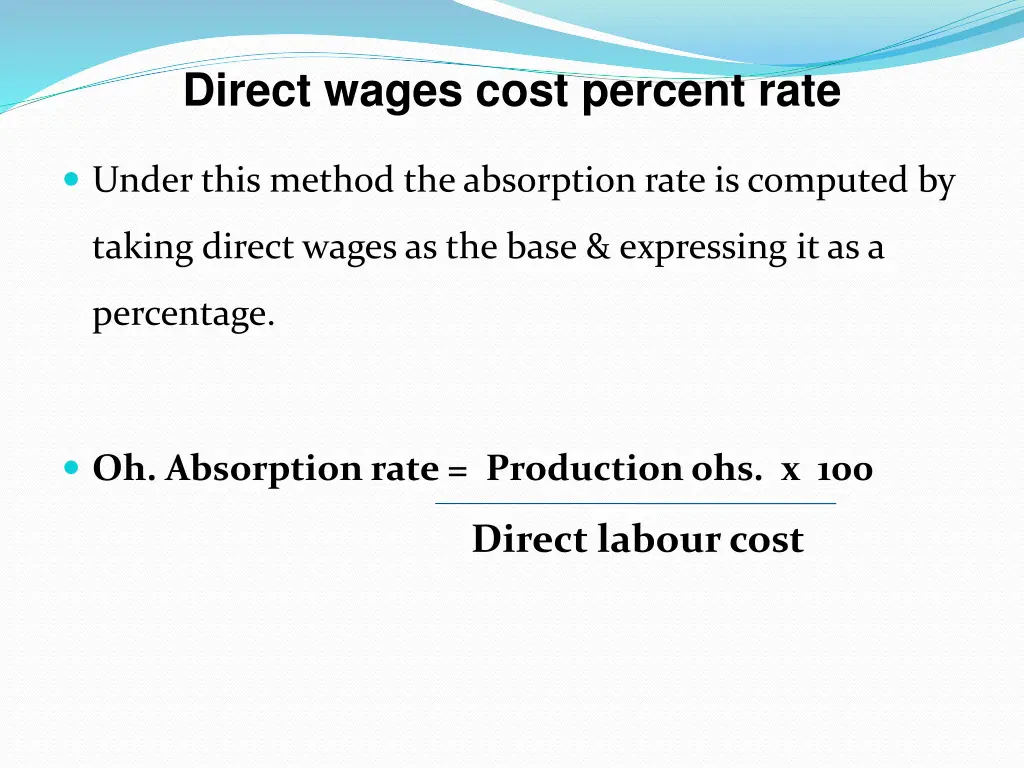 direct wages cost percent rate