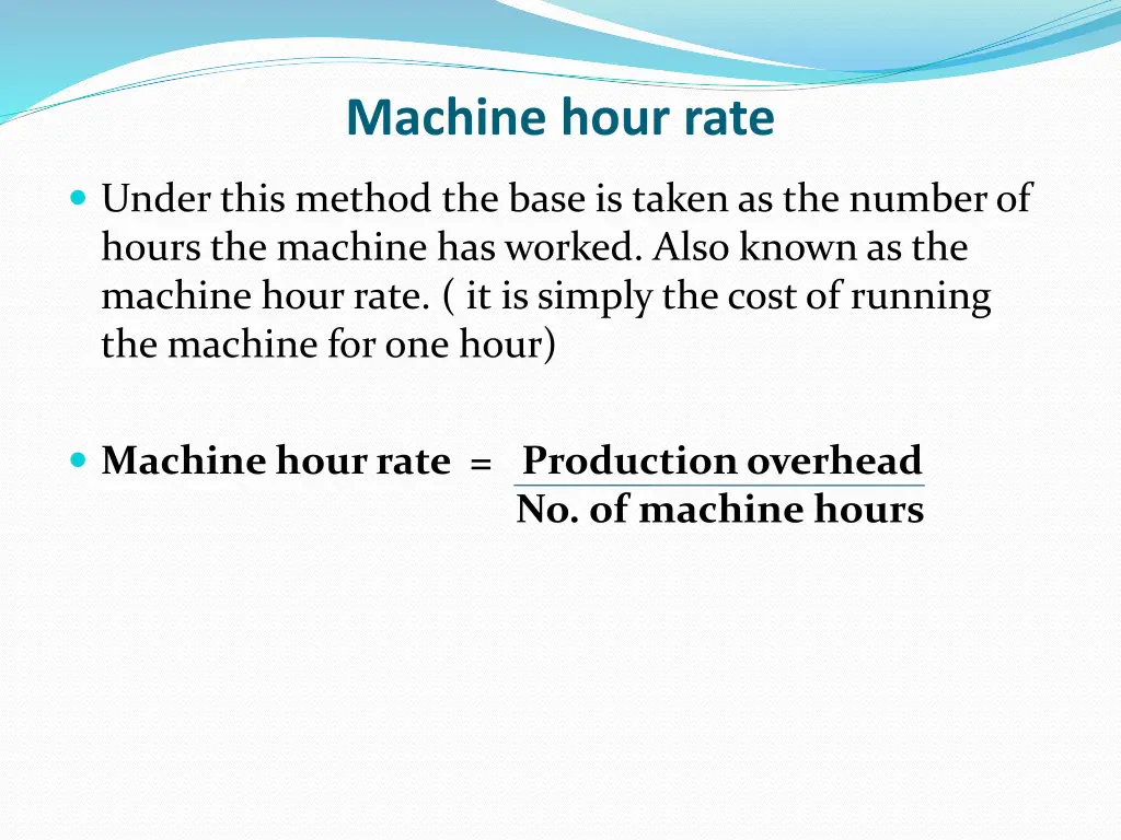 machine hour rate